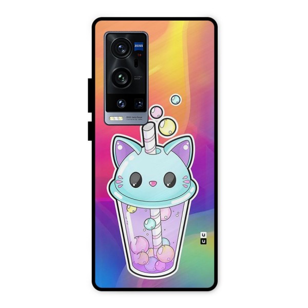 Cat Drink Metal Back Case for Vivo X60 Pro Plus