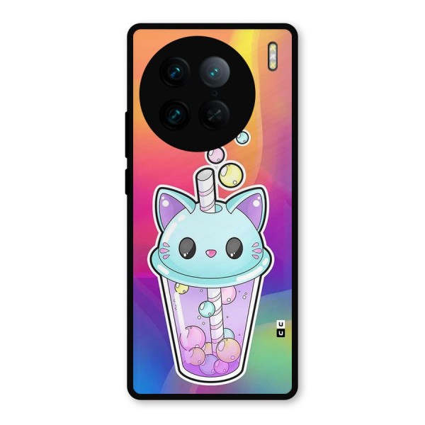 Cat Drink Metal Back Case for Vivo X90 Pro