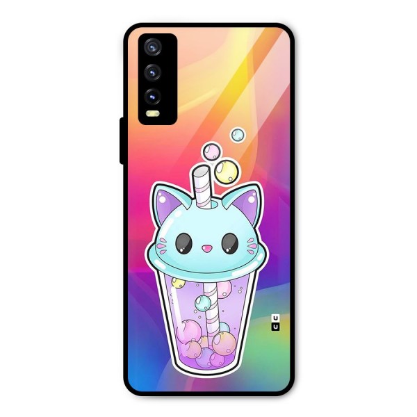 Cat Drink Metal Back Case for Vivo Y20 2021