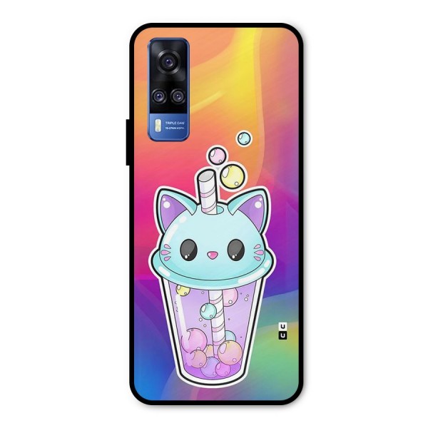 Cat Drink Metal Back Case for Vivo Y31