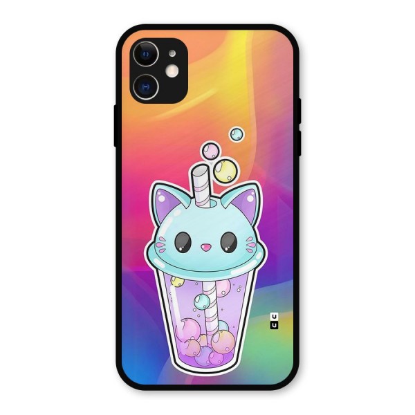 Cat Drink Metal Back Case for iPhone 11