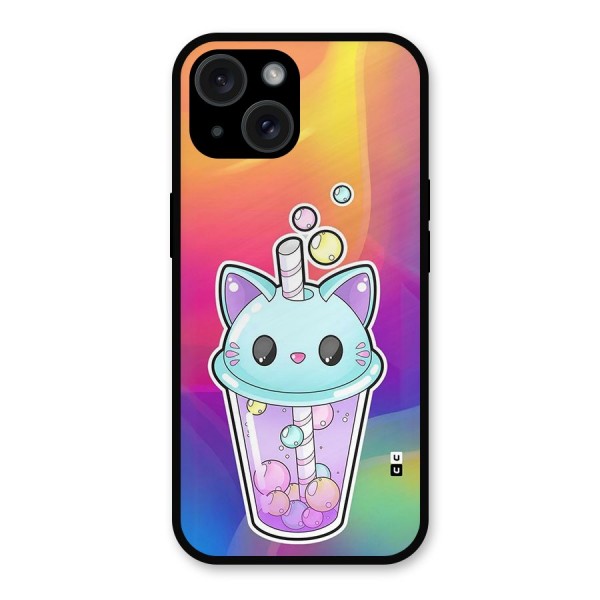 Cat Drink Metal Back Case for iPhone 15