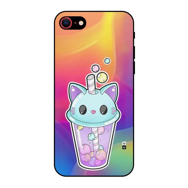 Cat Drink Metal Back Case for iPhone 8