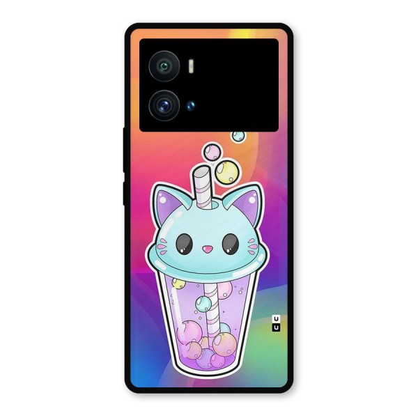 Cat Drink Metal Back Case for iQOO 9 Pro