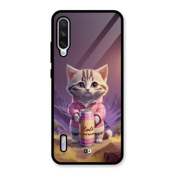 Cat Holding Can Glass Back Case for Mi A3