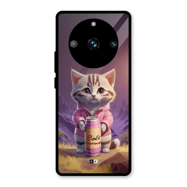 Cat Holding Can Glass Back Case for Realme 11 Pro