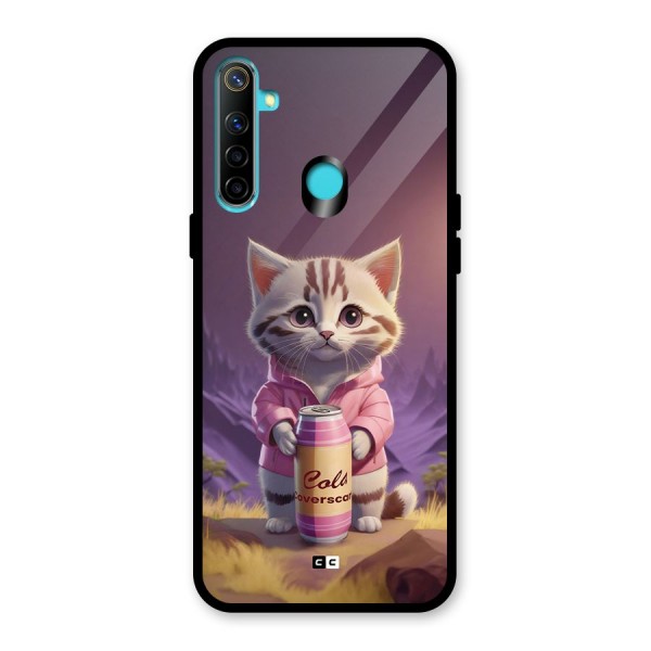 Cat Holding Can Glass Back Case for Realme 5