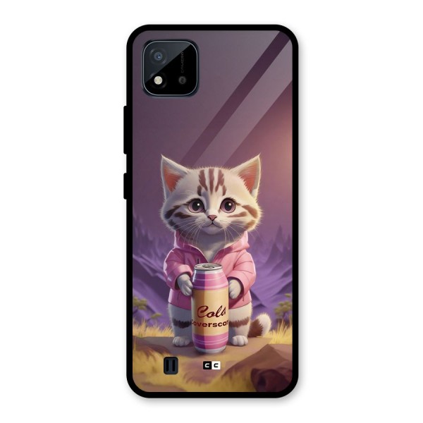 Cat Holding Can Glass Back Case for Realme C11 2021