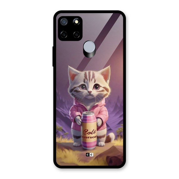 Cat Holding Can Glass Back Case for Realme C12