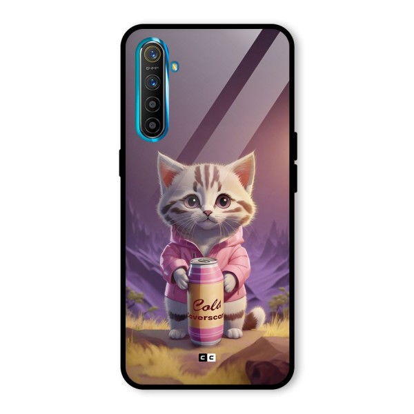 Cat Holding Can Glass Back Case for Realme X2