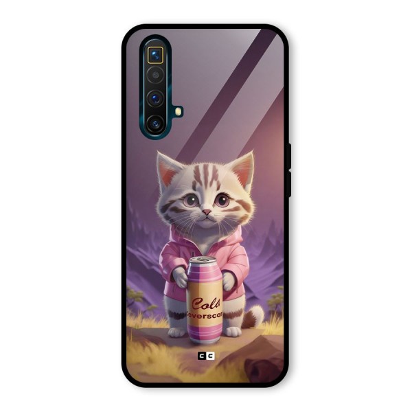 Cat Holding Can Glass Back Case for Realme X3 SuperZoom