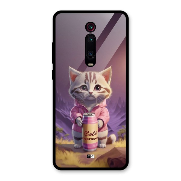 Cat Holding Can Glass Back Case for Redmi K20