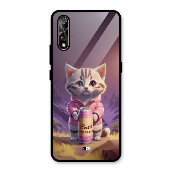 Cat Holding Can Glass Back Case for Vivo Z1x