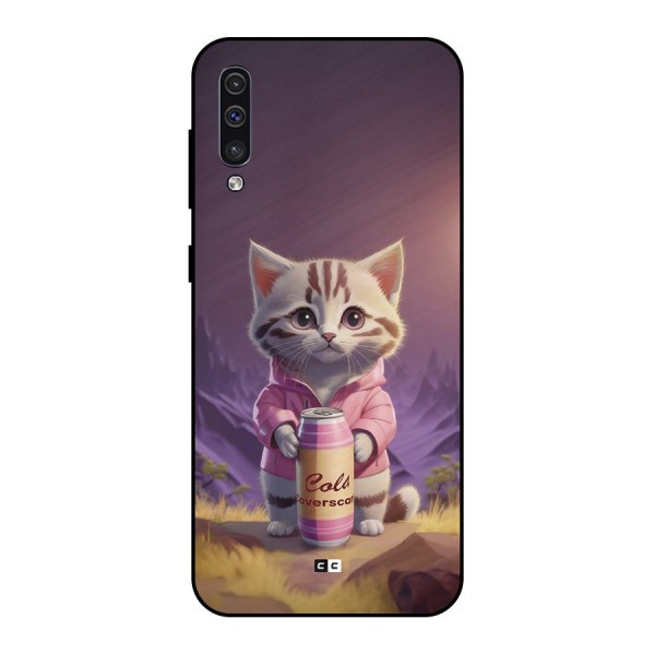 Cat Holding Can Metal Back Case for Galaxy A50