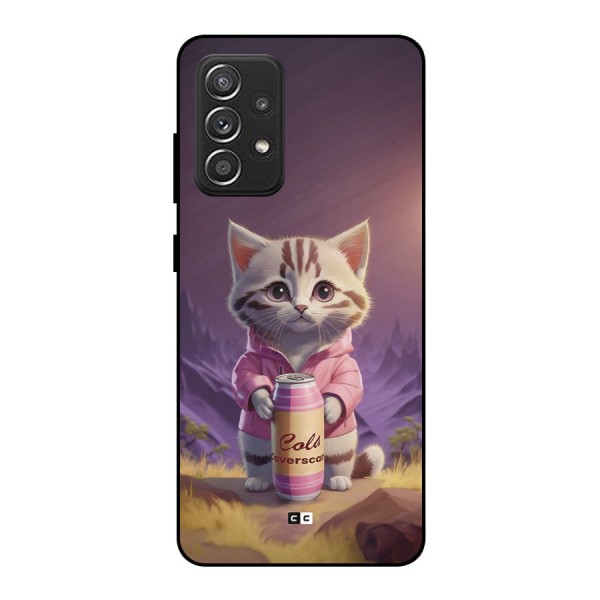 Cat Holding Can Metal Back Case for Galaxy A52