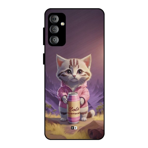 Cat Holding Can Metal Back Case for Galaxy F23