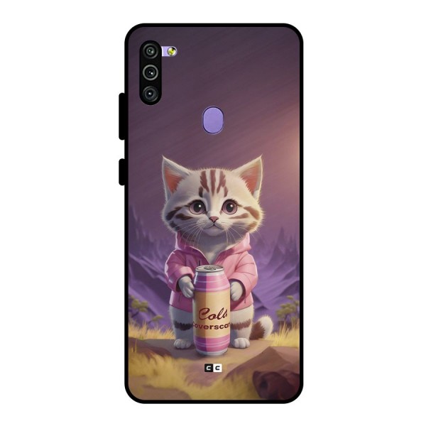 Cat Holding Can Metal Back Case for Galaxy M11