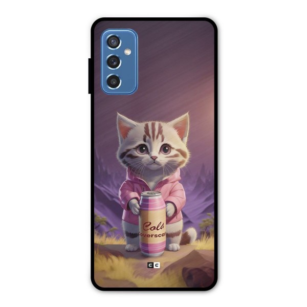 Cat Holding Can Metal Back Case for Galaxy M52 5G