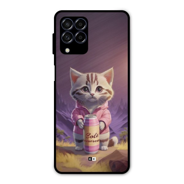 Cat Holding Can Metal Back Case for Galaxy M53 5G