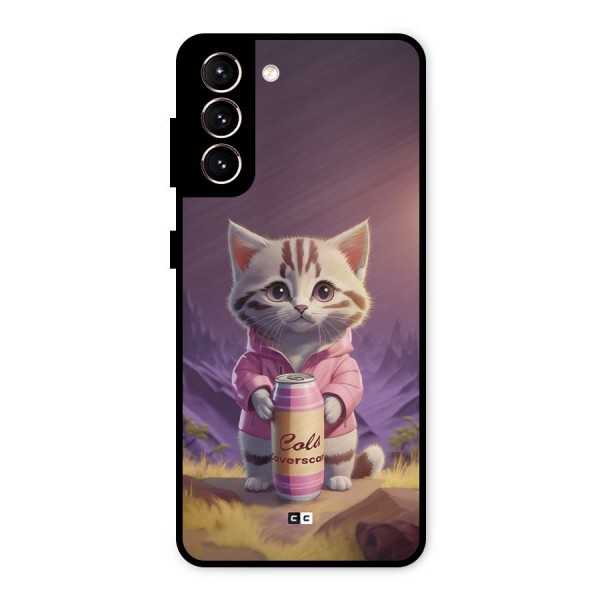 Cat Holding Can Metal Back Case for Galaxy S21 5G