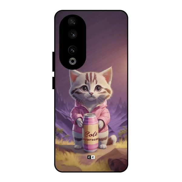 Cat Holding Can Metal Back Case for Honor 90