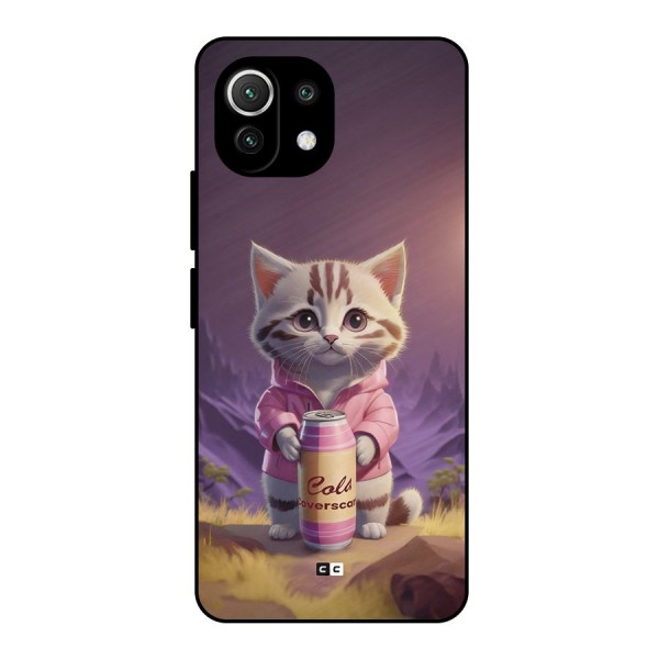 Cat Holding Can Metal Back Case for Mi 11 Lite