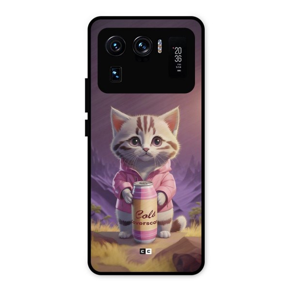 Cat Holding Can Metal Back Case for Mi 11 Ultra