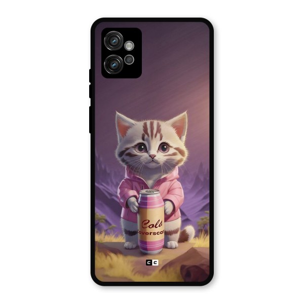 Cat Holding Can Metal Back Case for Moto G32