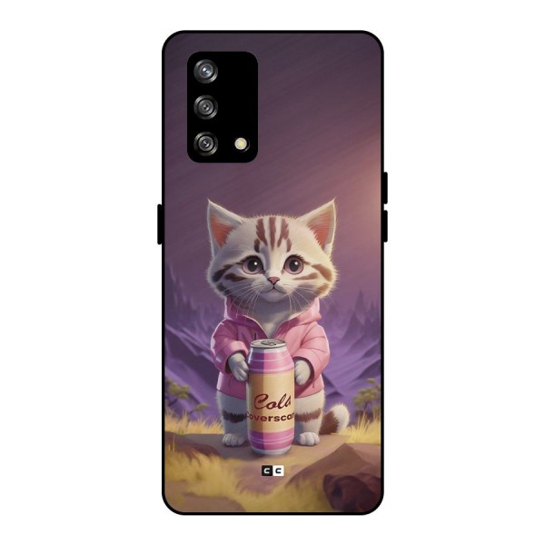 Cat Holding Can Metal Back Case for Oppo F19s