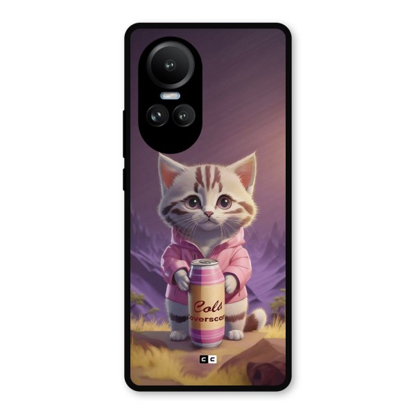 Cat Holding Can Metal Back Case for Oppo Reno10