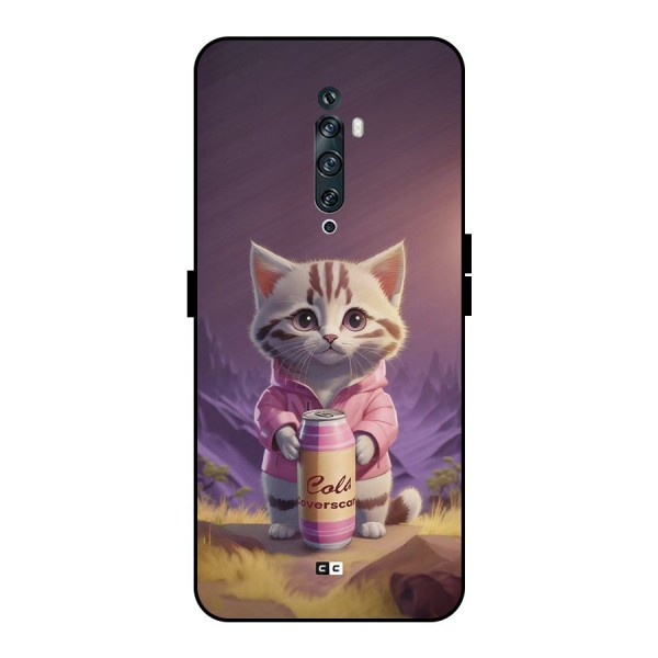 Cat Holding Can Metal Back Case for Oppo Reno2 F