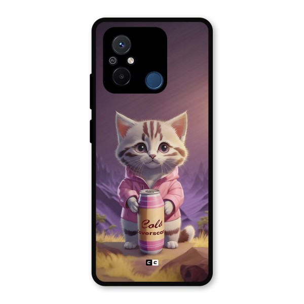 Cat Holding Can Metal Back Case for Poco C55