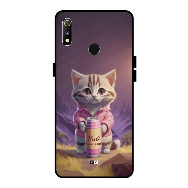 Cat Holding Can Metal Back Case for Realme 3