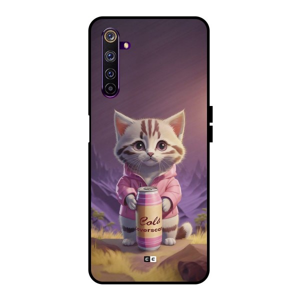 Cat Holding Can Metal Back Case for Realme 6 Pro