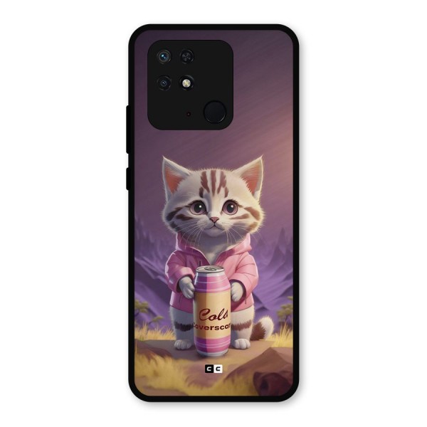 Cat Holding Can Metal Back Case for Redmi 10