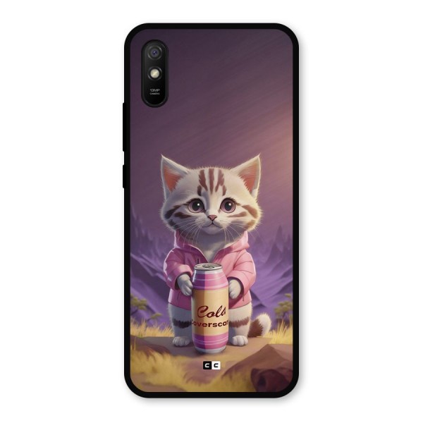 Cat Holding Can Metal Back Case for Redmi 9i