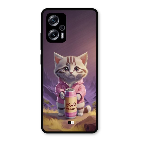 Cat Holding Can Metal Back Case for Redmi K50i