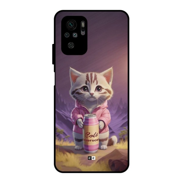 Cat Holding Can Metal Back Case for Redmi Note 10