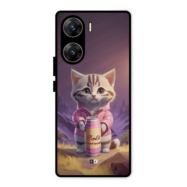 Cat Holding Can Metal Back Case for Vivo V29e