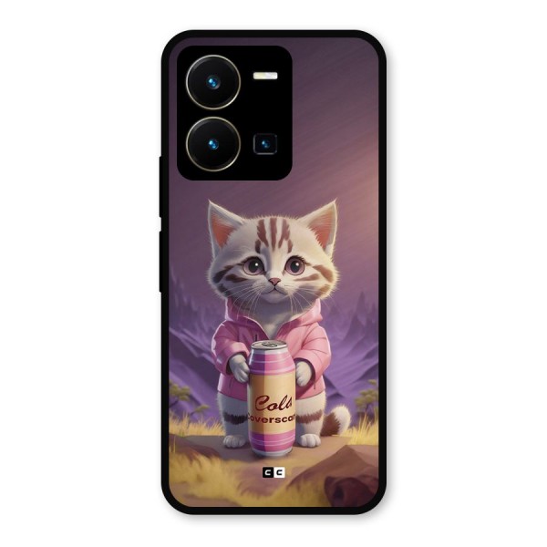 Cat Holding Can Metal Back Case for Vivo Y35