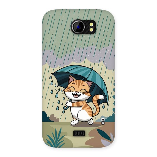 Cat In Rain Back Case for Canvas 2 A110