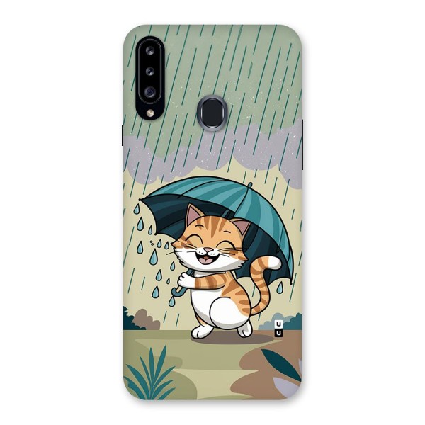 Cat In Rain Back Case for Galaxy A20s