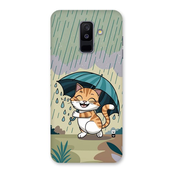 Cat In Rain Back Case for Galaxy A6 Plus
