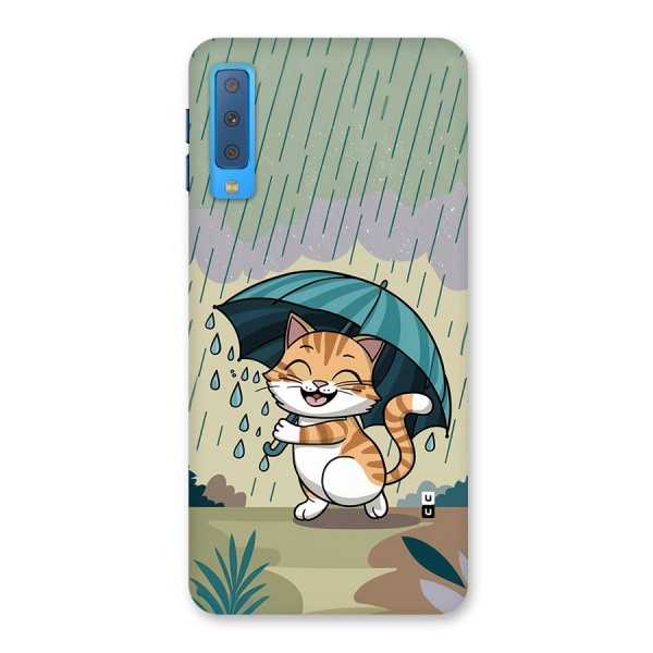 Cat In Rain Back Case for Galaxy A7 (2018)