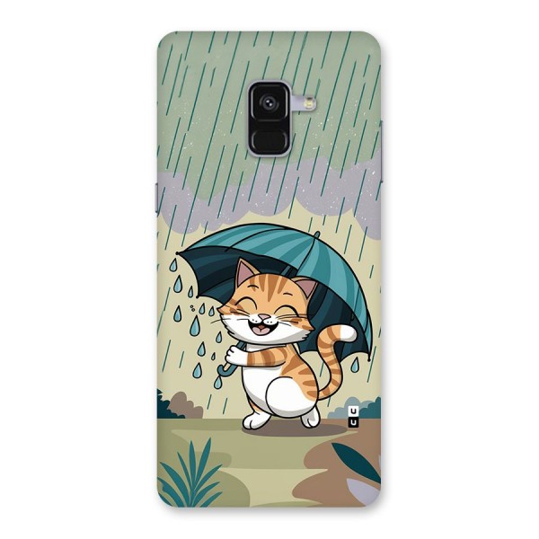 Cat In Rain Back Case for Galaxy A8 Plus