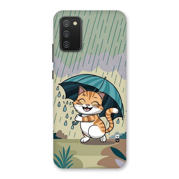 Cat In Rain Back Case for Galaxy F02s