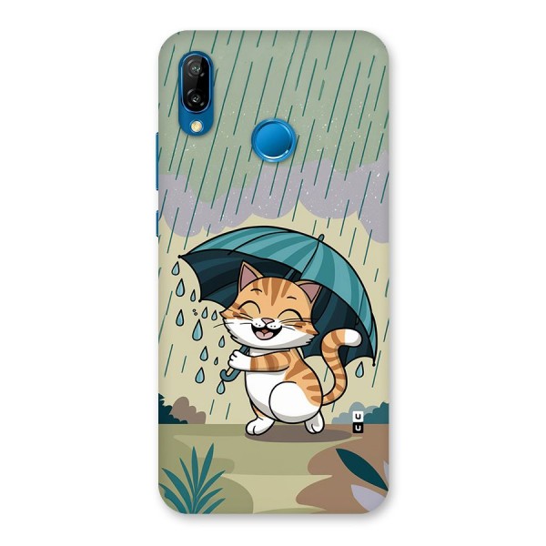 Cat In Rain Back Case for Huawei P20 Lite