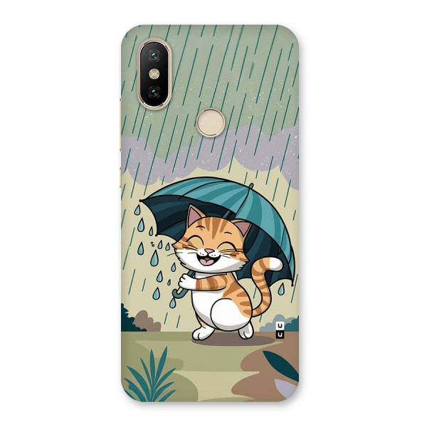 Cat In Rain Back Case for Mi A2