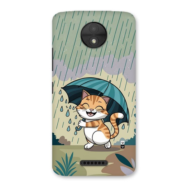 Cat In Rain Back Case for Moto C