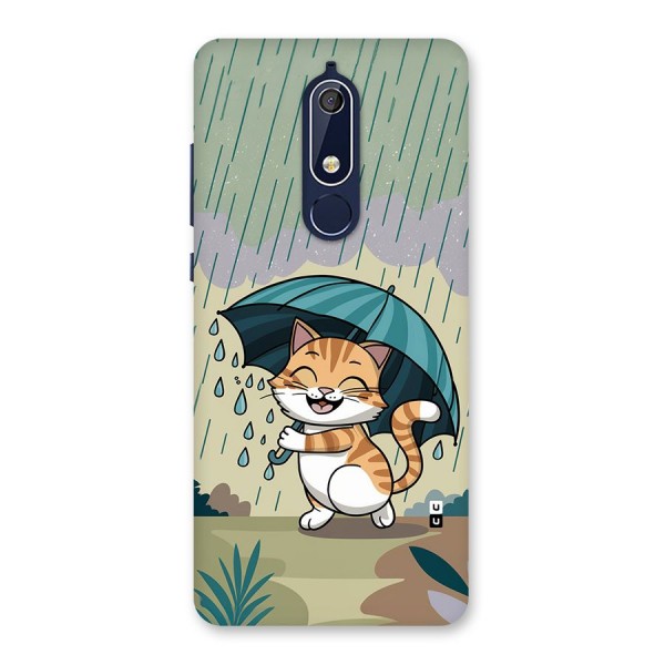 Cat In Rain Back Case for Nokia 5.1